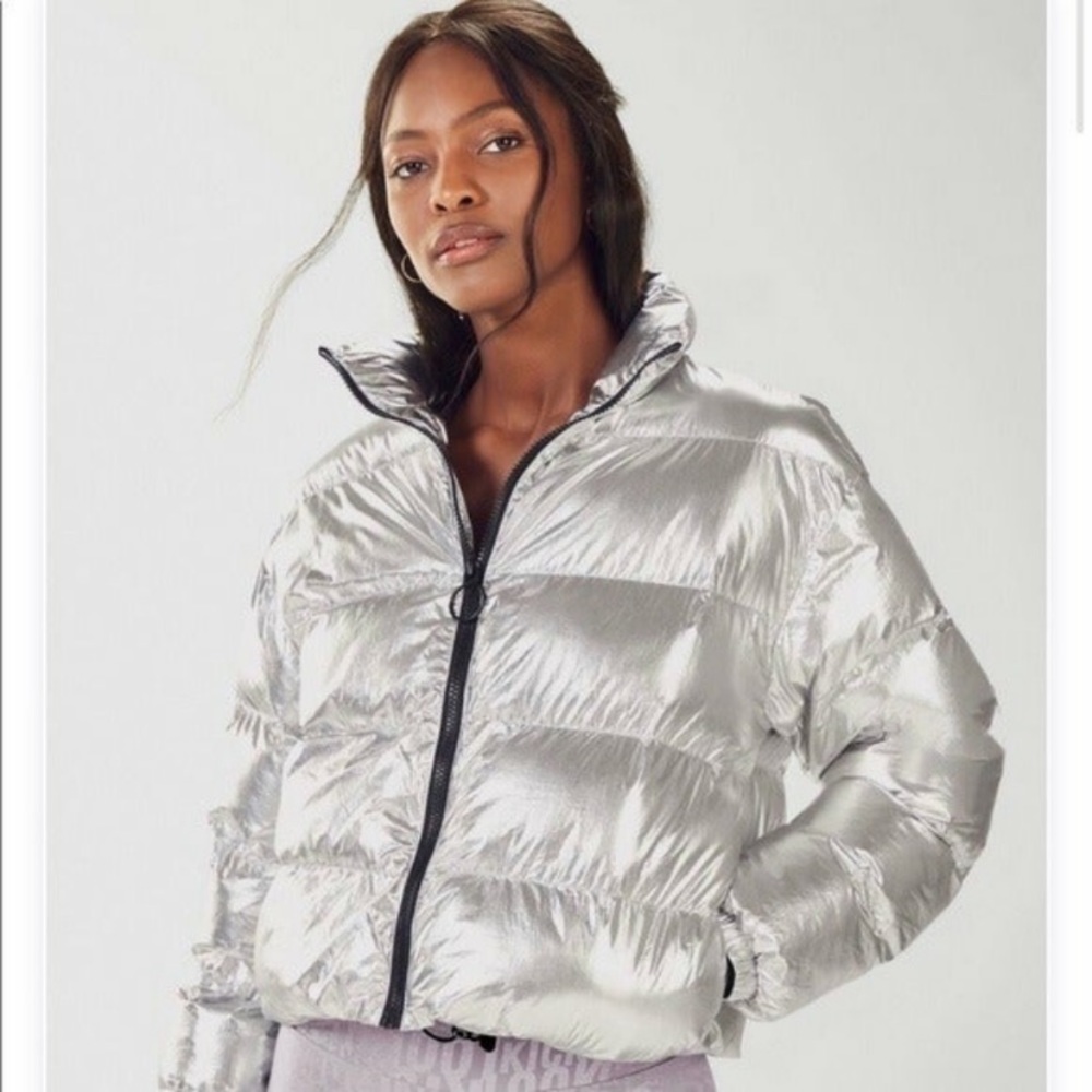 Fabletics Silver Puffer Coat